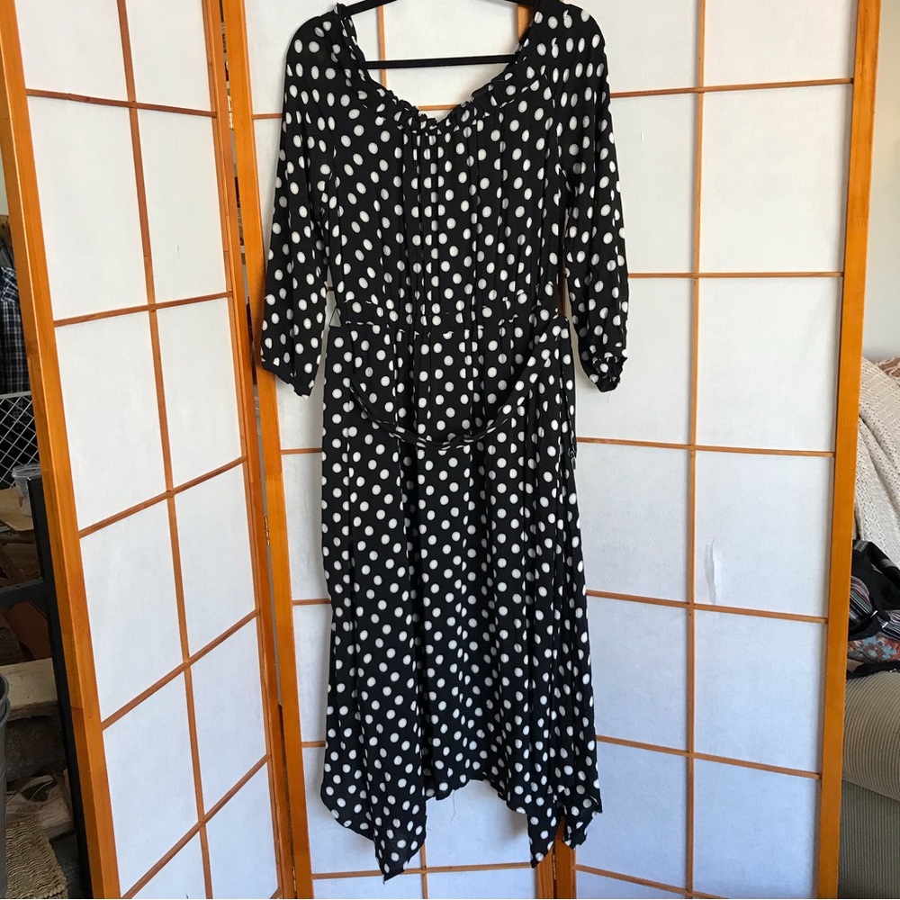 Anthropologie Black and White Polka Dot Dress